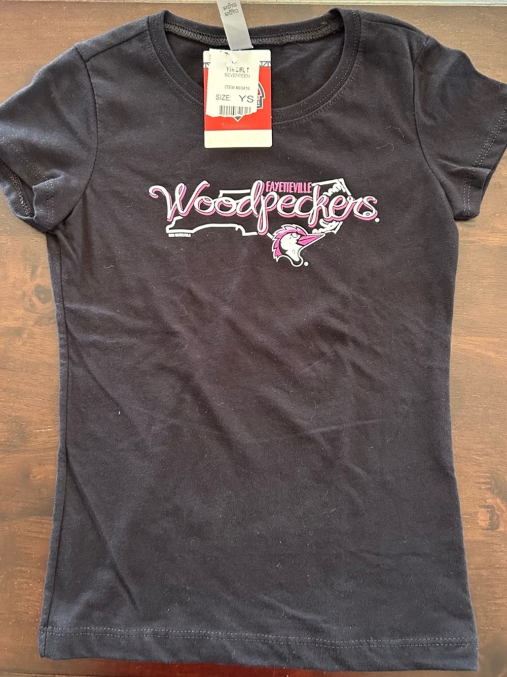 Fayetteville Woodpeckers Kids Black Short Sleeve Tee